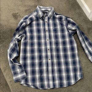 Ariat Blue and White Plaid Casual Shirt